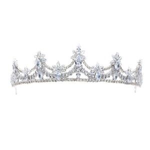 Silver Tiara with Pear-shape stones